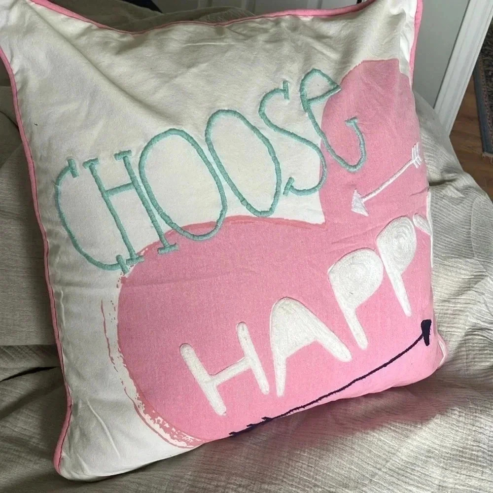 Pottery Barn Teen Cushion Pillow Choose  Happy